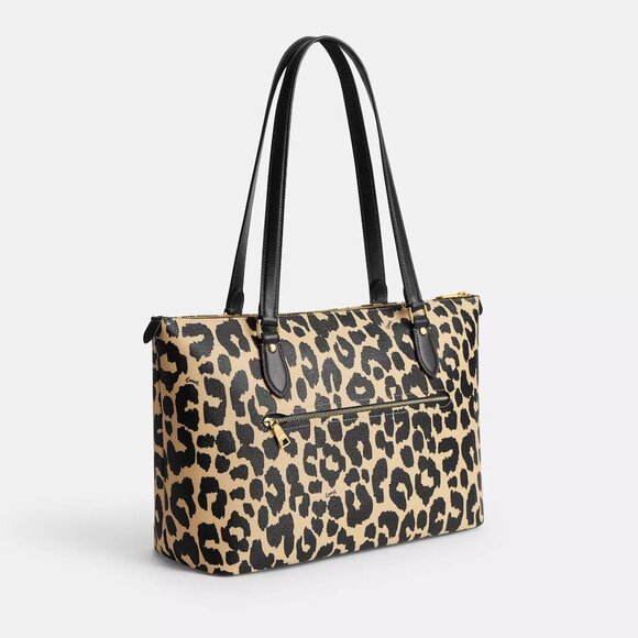 🐆Coach Gallery Tote Bag With Leopard Print - Picture 2 of 10